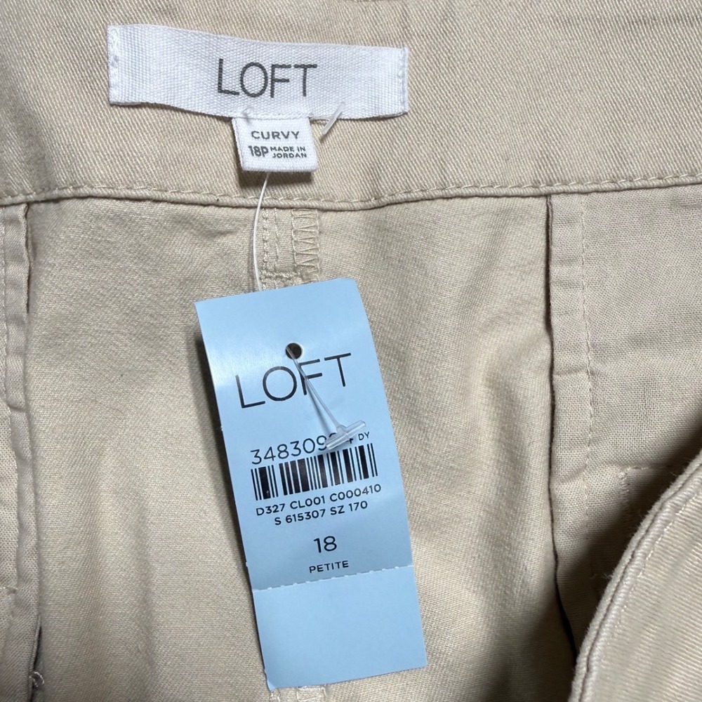 LOFT The Monroe 4" Curvy Shorts 18P Beige Khaki Chino Classic Petite Plus NWT - Picture 10 of 13